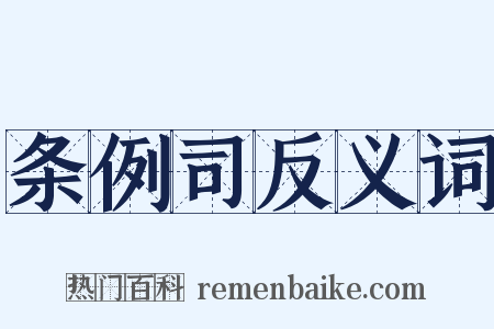 条例司反义词是什么意思的图片